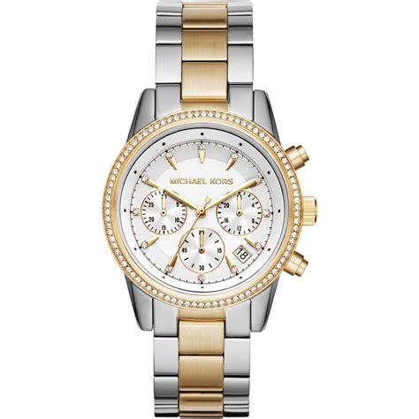 michael kors two tone mens watch|michael kors chronograph ladies watch.